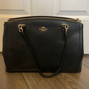 Black Coach Purse with Gold Detail